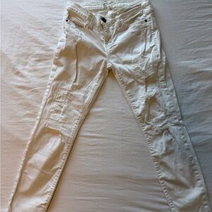 Current/Elliott White Denim Jeans Stiletto Skinny Patch Repair